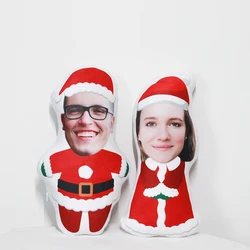 Santa Claus Pillow Santa Claus Customized Christmas Gift Christmas Couple Cushion Man's Face Christmas Pillow