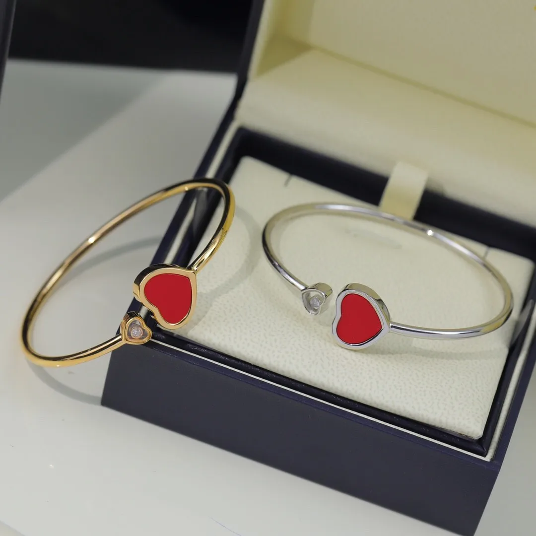 Japanese and Korean style original classic - red heart-shaped women's bracelet 925 sterling silver for party wear  free shipping