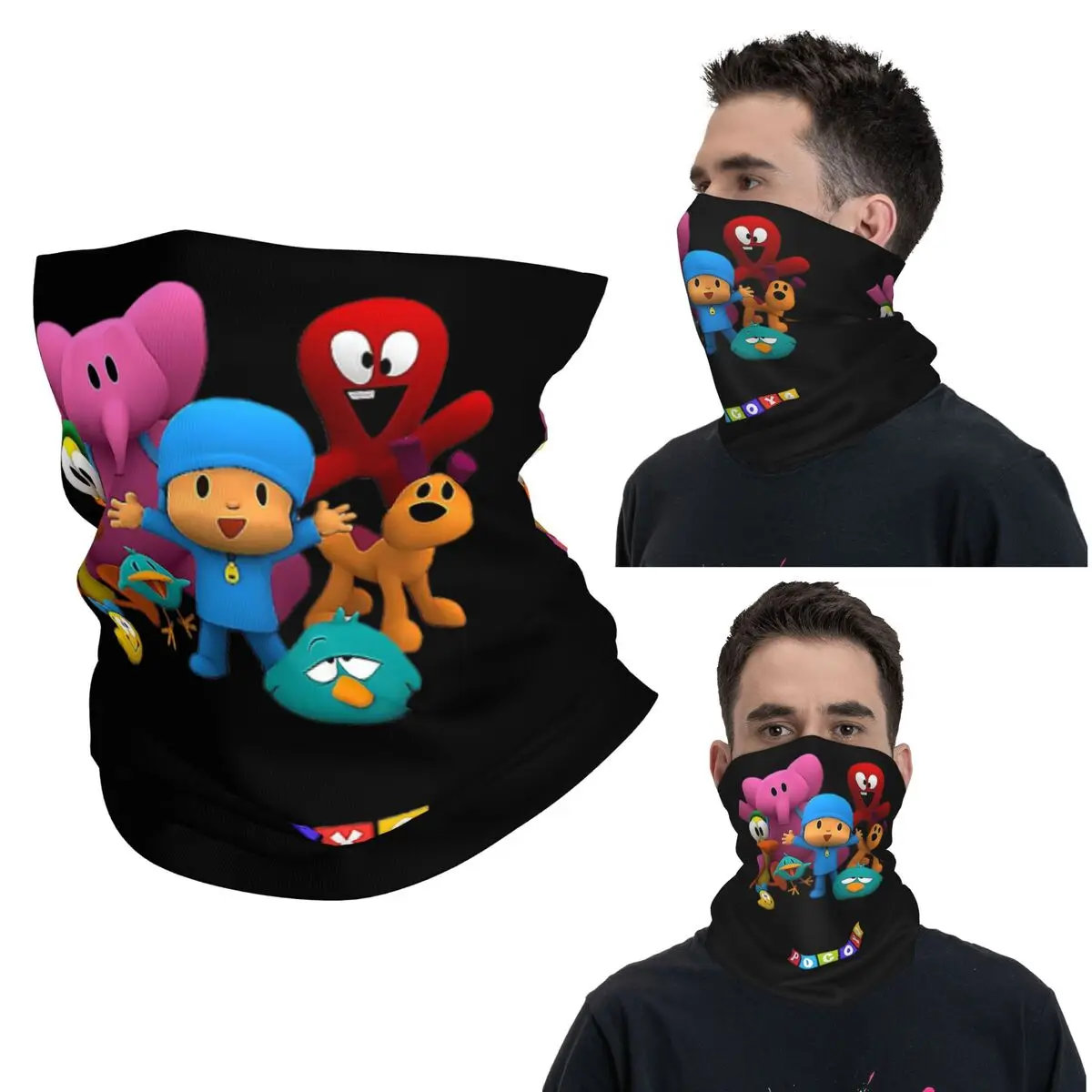 

Happy Birthday Boy-Girl-Pocoyo! Throw Pillow Bandana Neck Cover Printed Wrap Mask Scarf Multifunction Face Mask Running