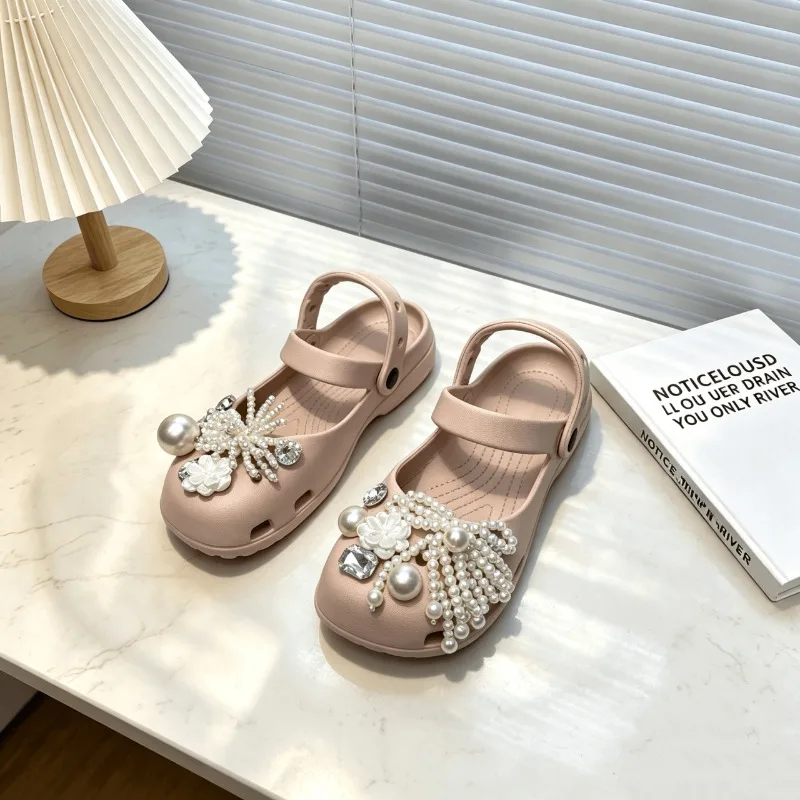 Mädchen Prinzessinnen-Sandalen Süße Perlenverzierung Kinder Strandschuhe Weiche Sohle 2026 Sommer Neue Kinder Freizeitschuhe Rutschfest Trendig – Detail 4