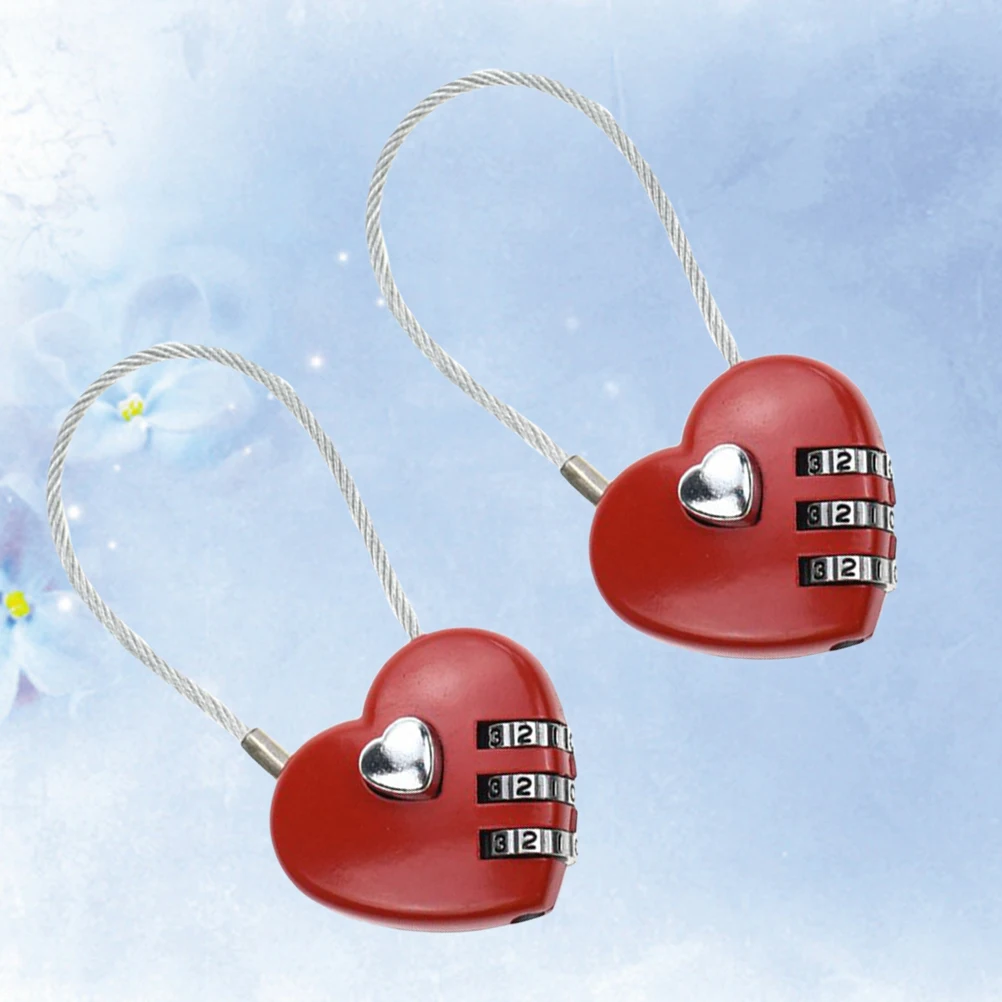 

4 Pcs Zinc Alloy Heart Shaped Luggage Locks for Suitcases Travel Secure Portable Small Size Combination Code Custom Inspection