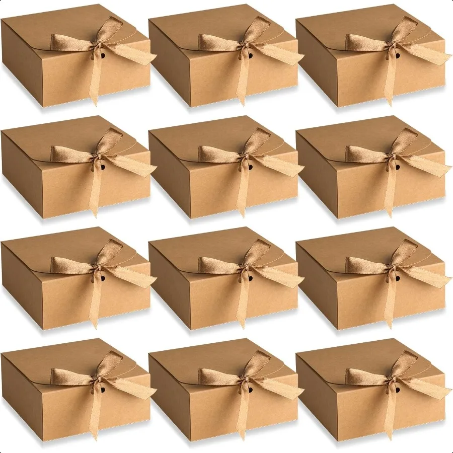 

12 Pcs Gift Boxes 4.5 x4.5x2 Brown