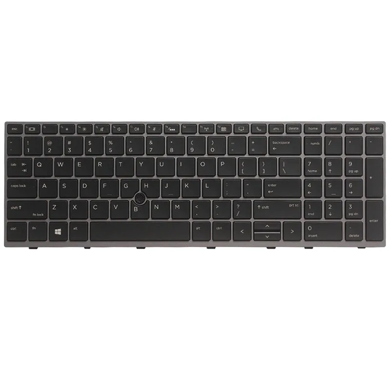 New US Laptop keyboard For HP EliteBook 850 G5 with Pointing stick silver frame with backlit/without backlit