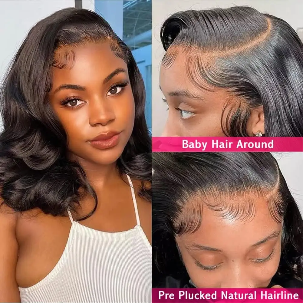

13x5x2 Lace Front Human Hair Wigs Body Wave Bob Wig Short Bob Wigs Pre Plucked Lace Closure Wigs For Women Side T Part Lace Wig