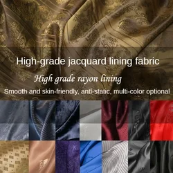 Glossy Plain Jacquard Fabric Lining By Meter for Clothes Suits Coats Sewing High-grade Printed Pattern Cloth Skin Friendly Silky