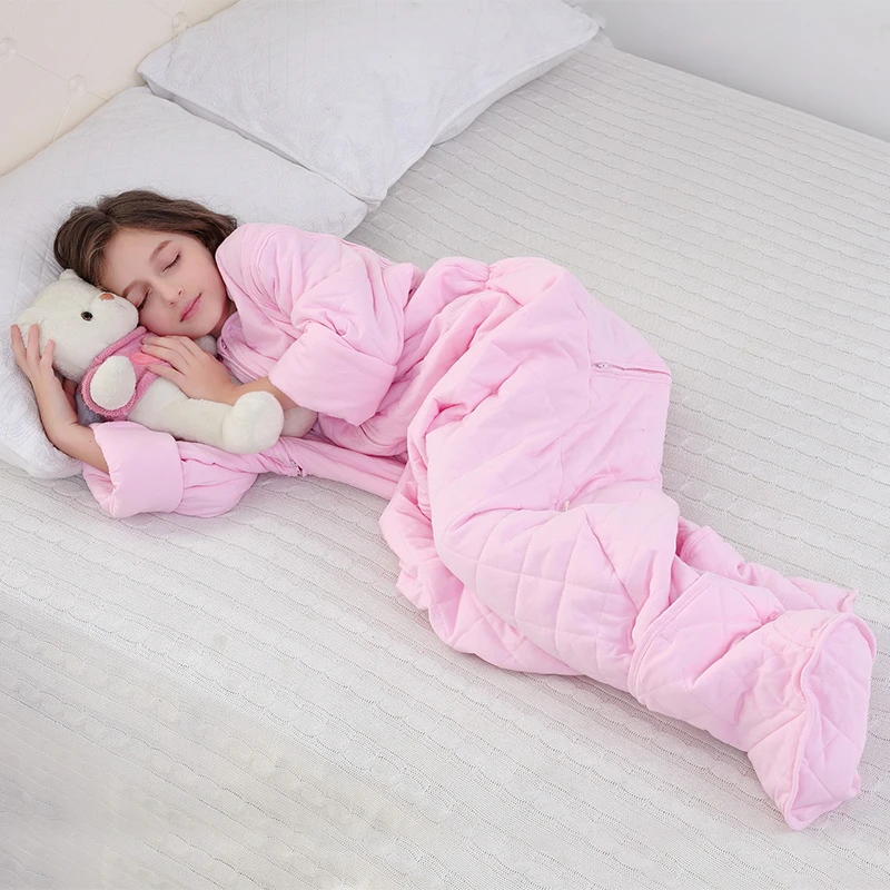 Spring And Autumn Gauze Split Leg Sleepsack Children's Jumpsuit Pajamas Onesie Pajamas Temperature 23℃