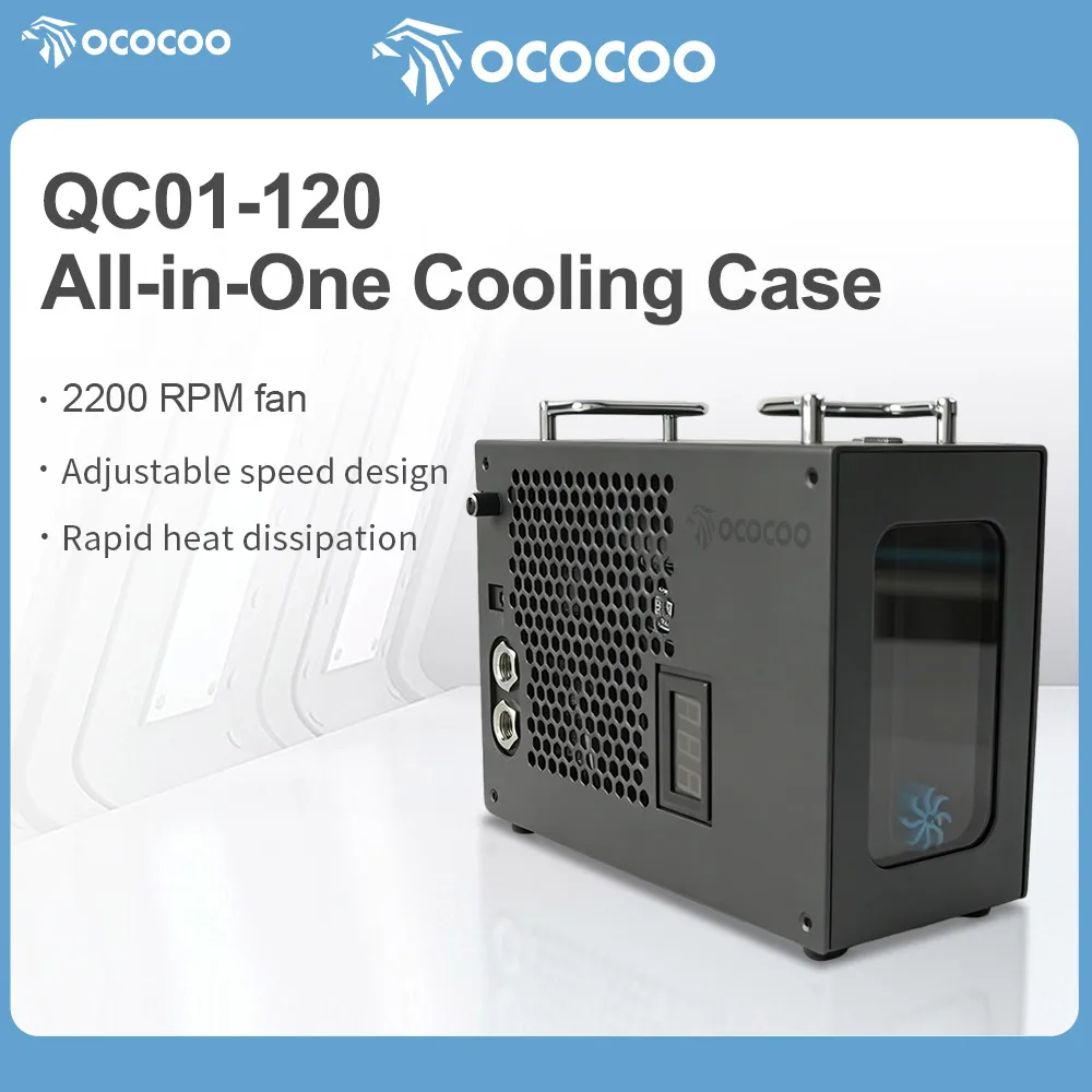 Ococoo External Water Cooling Radiator Pump Reservoir Fan Combo PC Case Liquid System Digital Display 120 240 360 OC-QC01