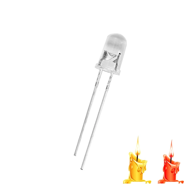 3mm 5mm Candle Led Flicker Red Yellow Warm White Light Flickering Leds Flash Blink Diy Dip Led Diode Intermitente Light Lamp