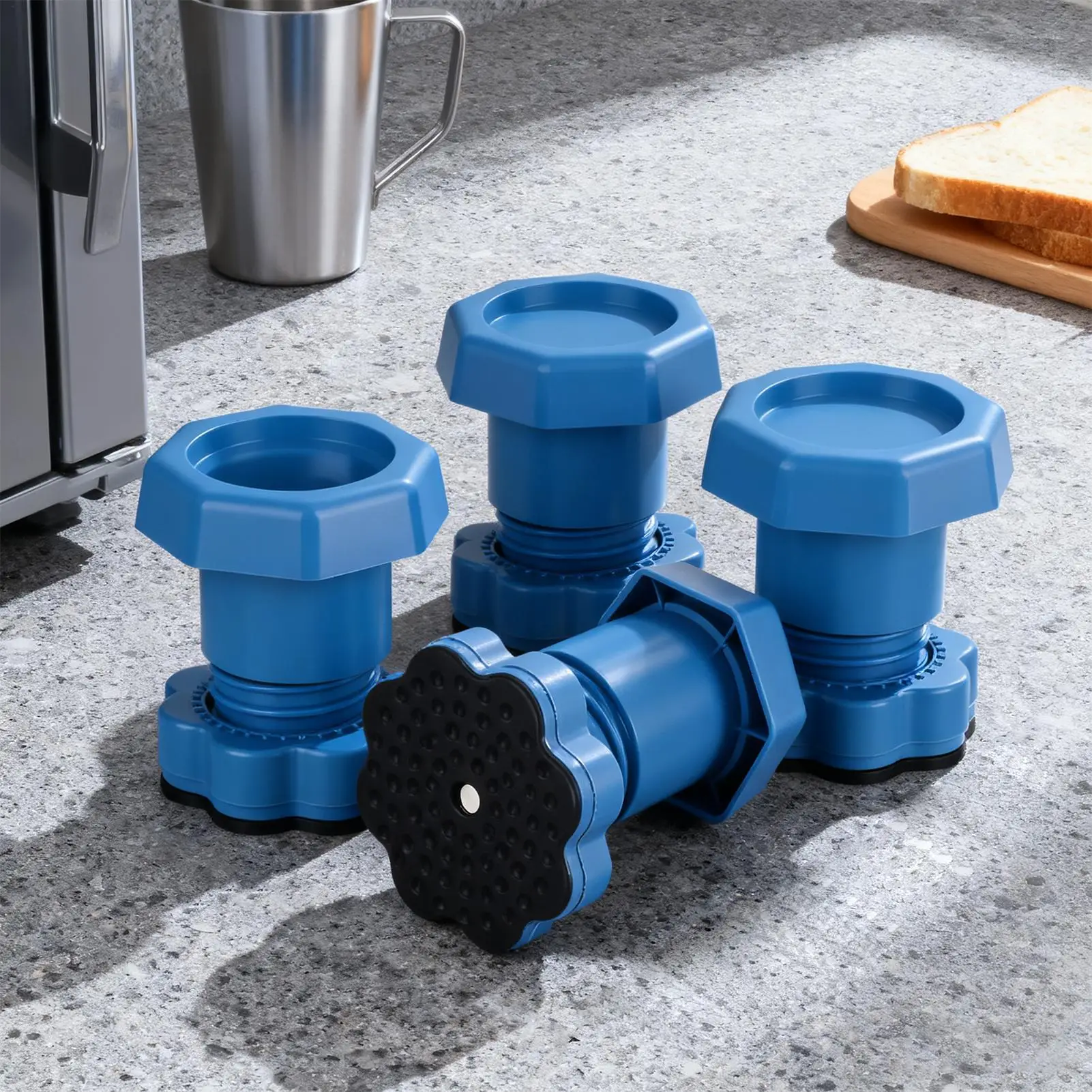 العالمي قابل للتعديل ارتفاع غسالة منصات القدم المضادة للاهتزاز قاعدة الثلاجة الثابتة عدم الانزلاق وسادة دعم المدرجات #2