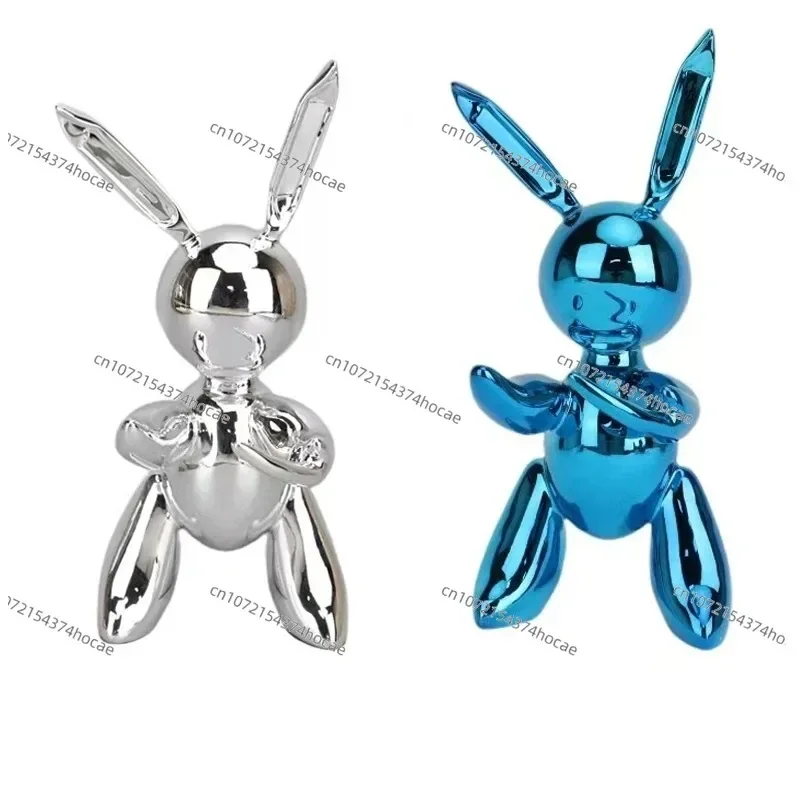 

For Jeff Koons Blue Silver Rabbit Electroplating Ornaments Nordic Modern Geometric Ornaments