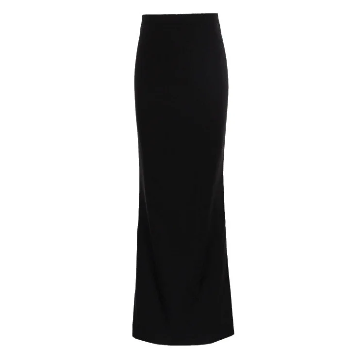 2024 Fashion For Women Black Long Skirts High Waist Slim Seamless Elegant Ladies Gown Casual Summer 2023 New Female Maxi Skirts