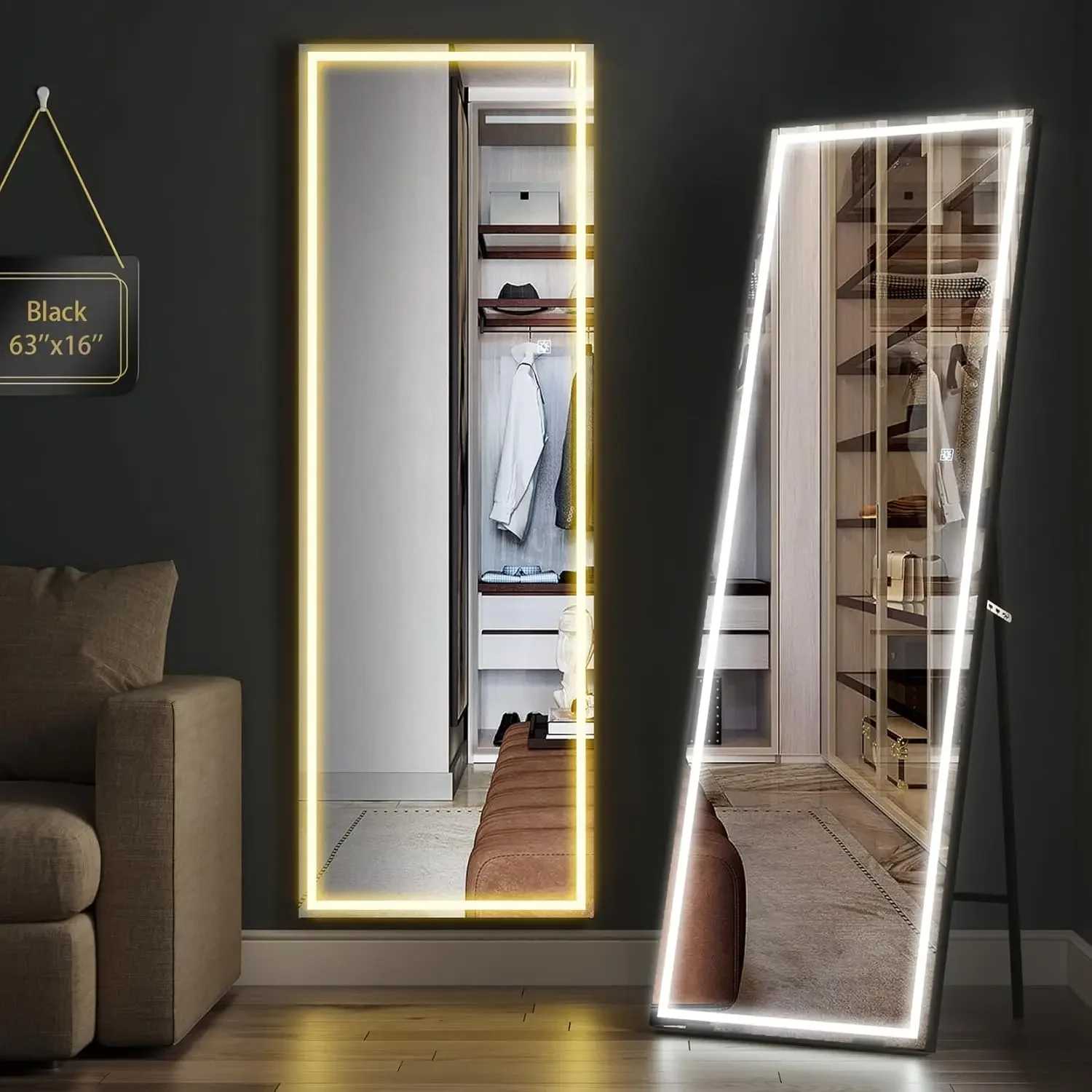 Full Length Mirror with Lights, 63