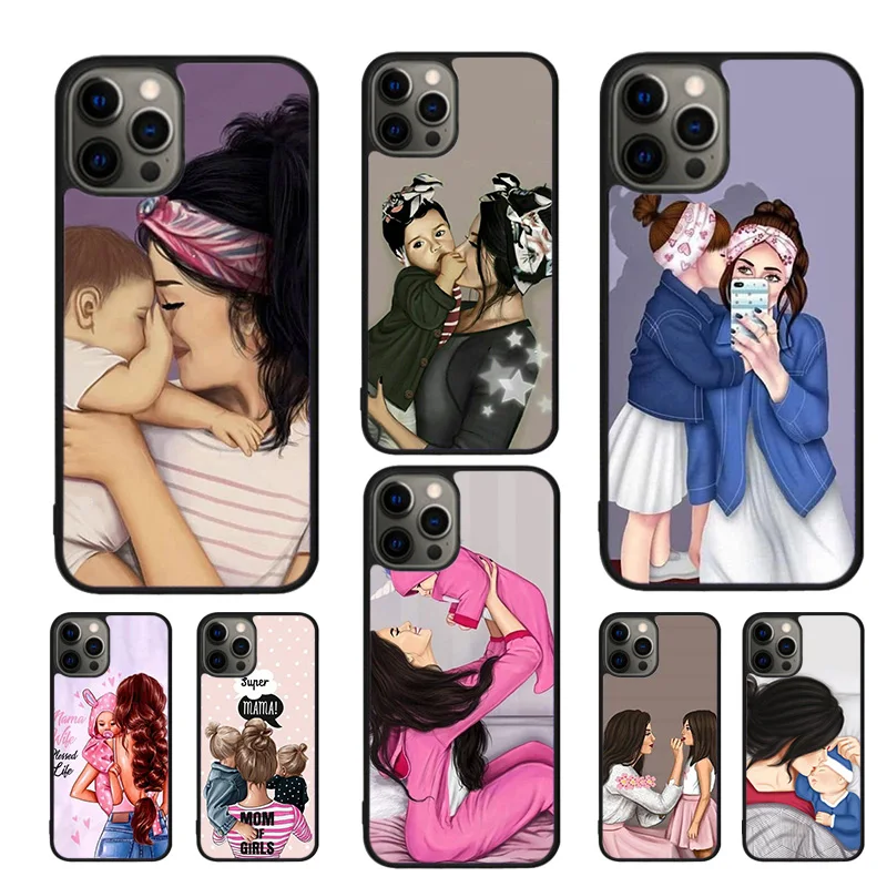 

Super Dad Mom Baby Girl Twin Phone Case For iPhone 17 Air 16 15 14 11 12 13 Pro MAX Plus coque Cover Shell