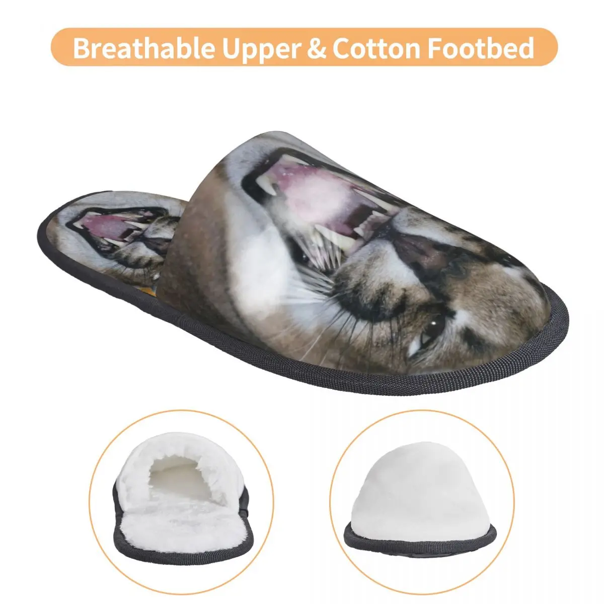 Pantoufles en mousse à mémoire de forme personnalisées pour femmes, grand Floppa Caracal Cat Funny Meme, pantoufles de maison chaudes et confortables