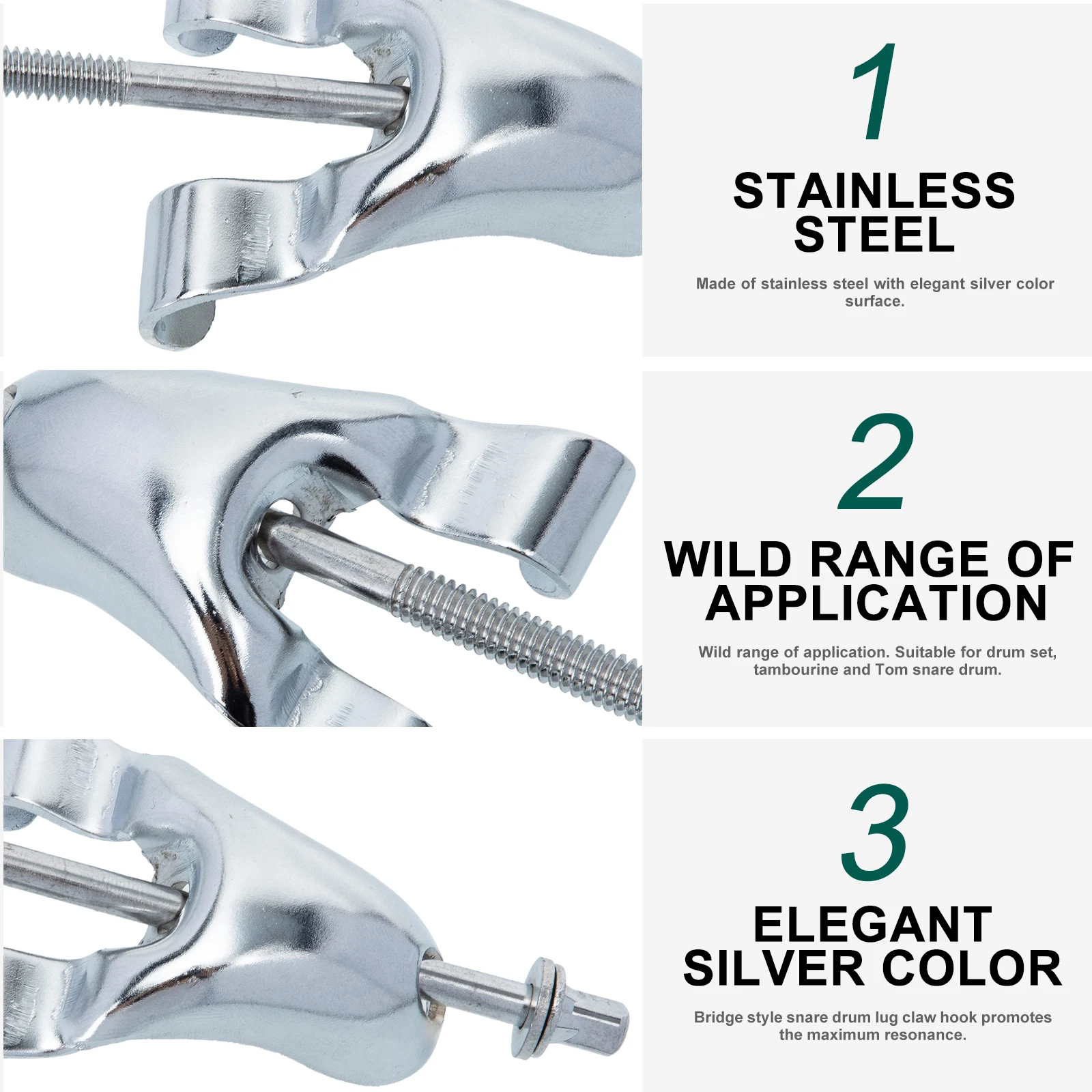 

Drum Ring Fixing Accessories Hook for Replacement Lugs Screw Snare Parts Screws with Nut Stainless Steel Connector