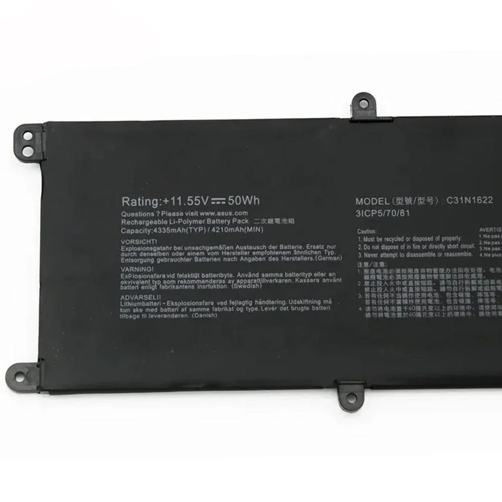 Brand New Original C31N1622 11.55V 50Wh Laptop Battery for Asus Zenbook UX3430UA UX530UQ UX530UX UX430UA 31CP5/70/81