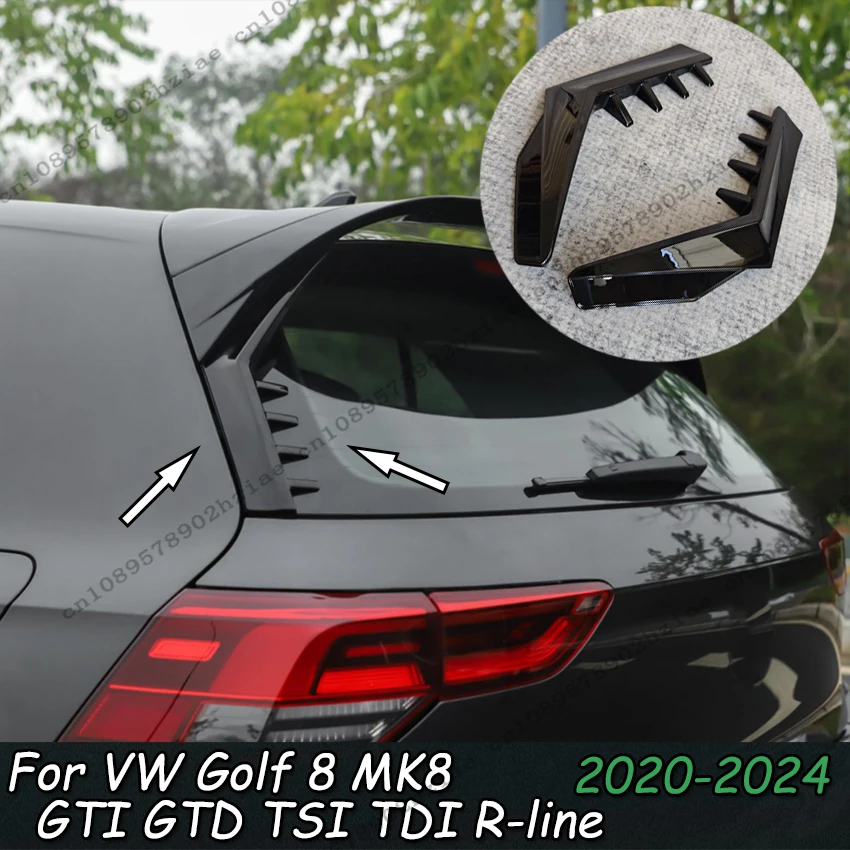 Car Rear Window Side Spoiler Body Kit Trim Wing Canards Splitter For VW Golf MK8 GTI GTD TSI TD Pro GTI R-line 2020-2024 Tuning