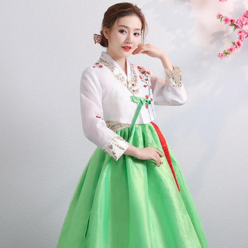 

New Korean Costumes Ethnic Embroidery Korean Court Performances Dance Dresses Hanbok Girls Dae Jang Geum