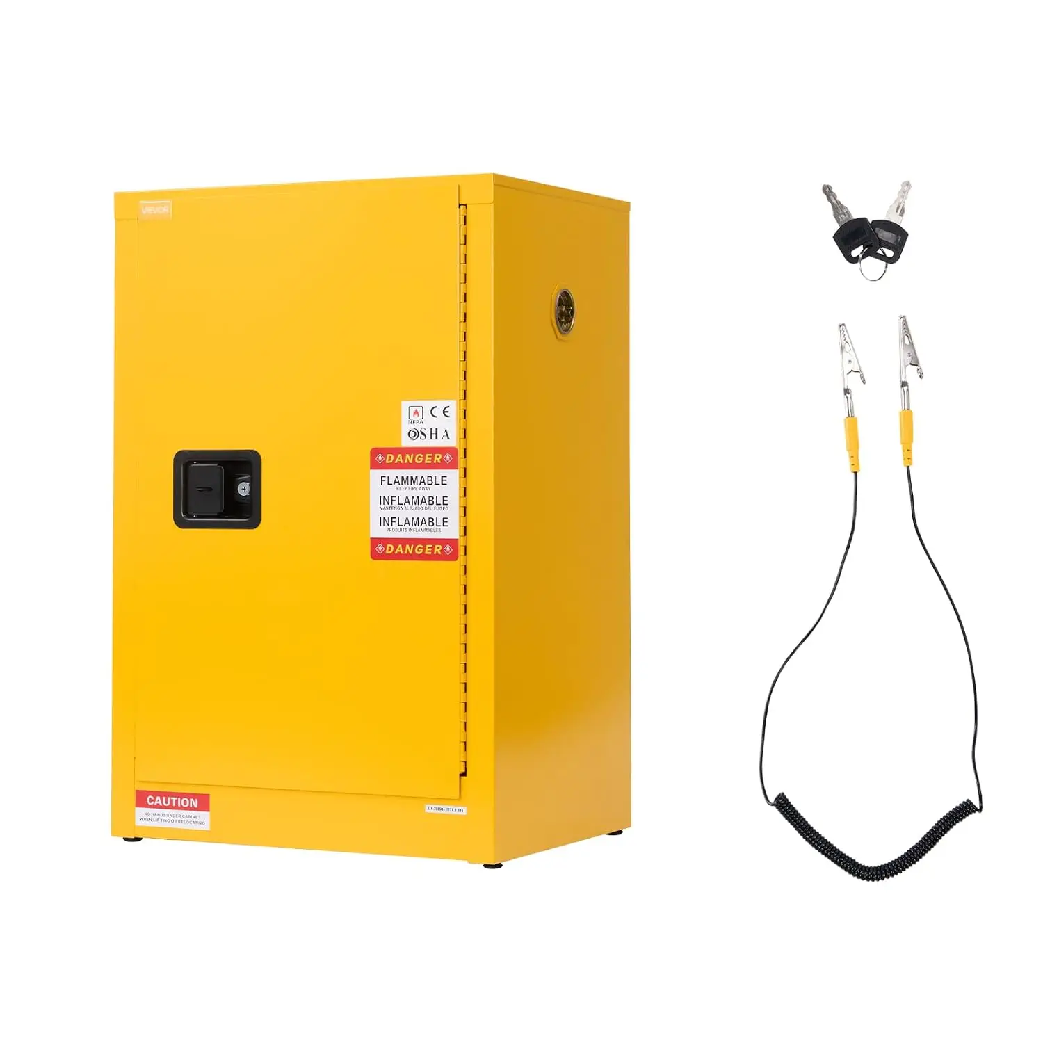 Cabinet, 23.2 x 18.1 x 35.4 Inch, 13 Gallon Storage Cabinet with Adjustable Shelf, Cold-Rolled and Galvanized Steel Fire Cabinet