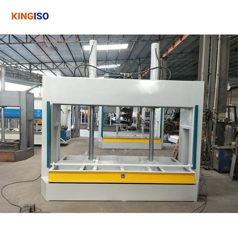 KINGISO 50t 80t 100t 200t Plywood Laminating Hydraulic Wood Door Cold Press Machine With Feeding Rollers