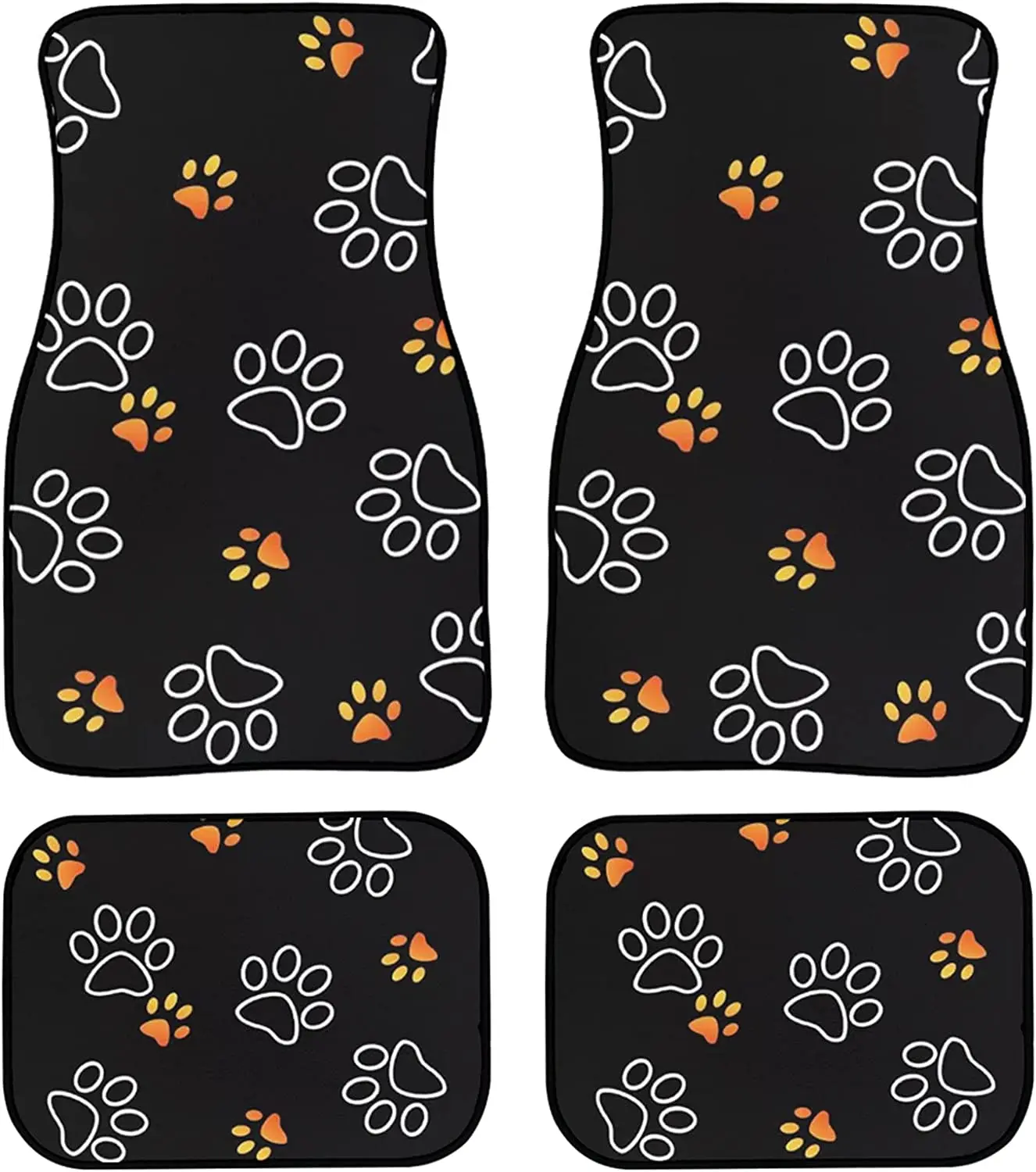 

Suobstales Pet Paws Print Fashion Auto Floor Mat Rubber Carpet for Women, Pack of 4 Comfort Car Floor Mats Protection Car Access