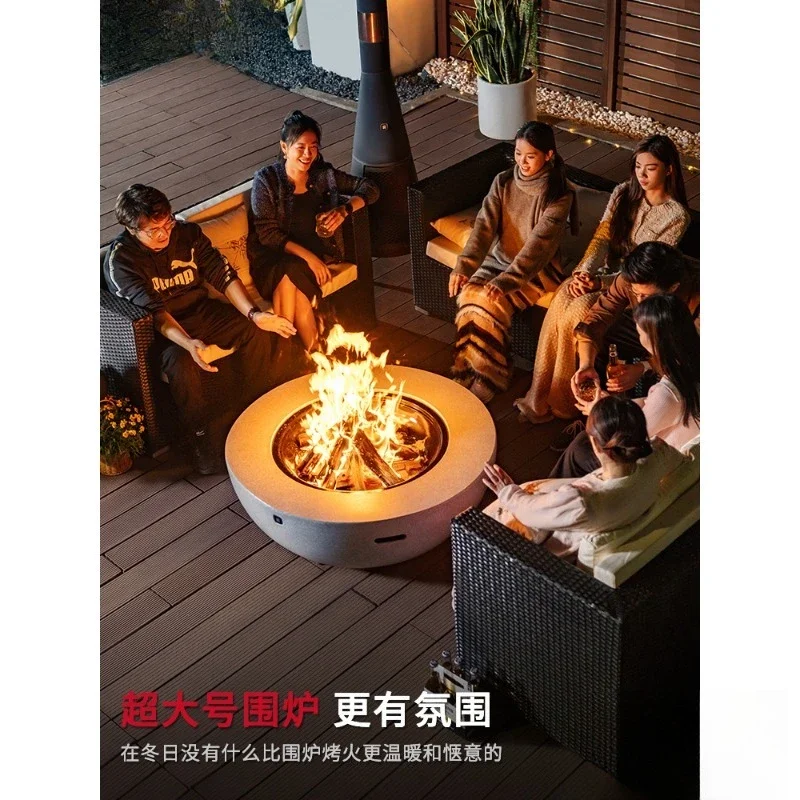 Furnace tea table, outdoor hotel round metal bonfire stove