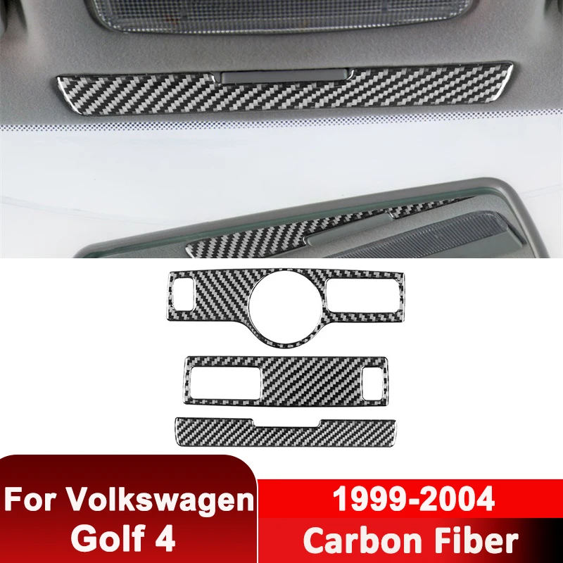 

For Volkswagen Golf 4 1999-2004 Carbon Fiber Car Roof Reading Light Panel Trim Strip Decorative Sticker Interior Accessories