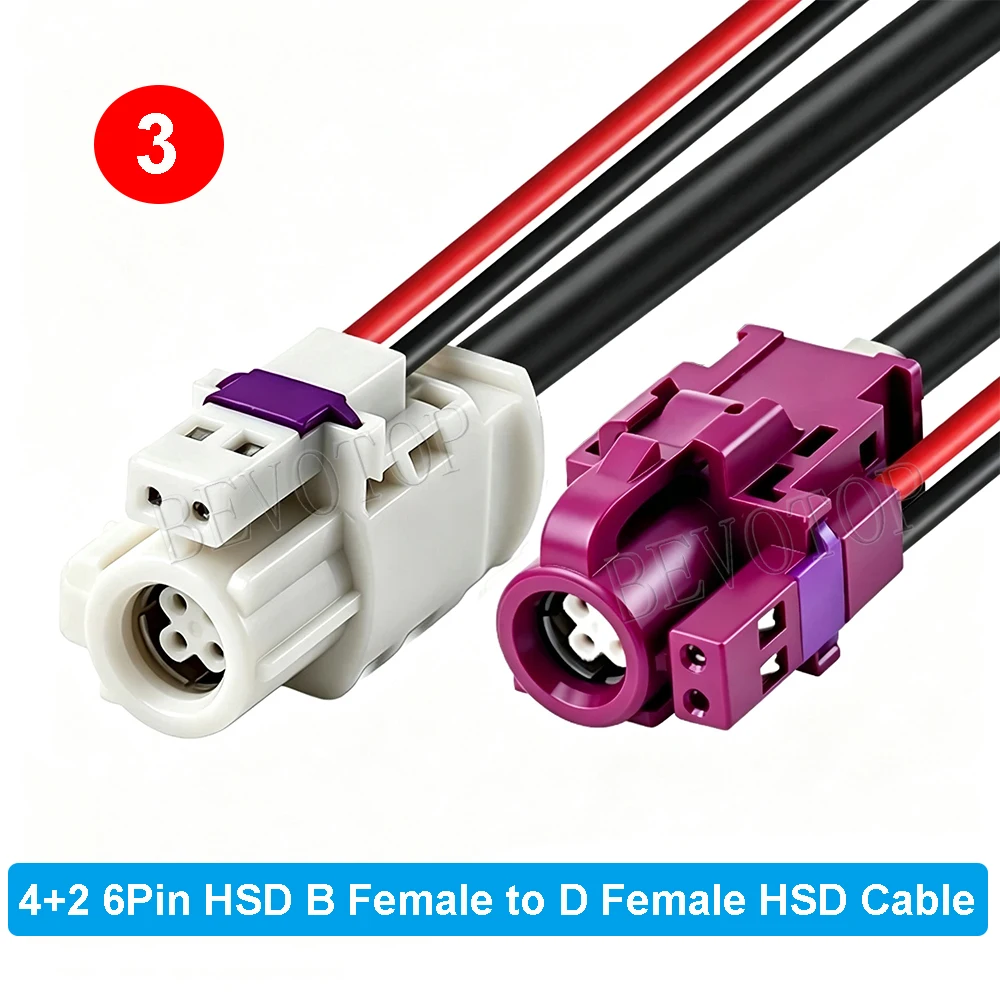 4+2 6Pin HSD LVDS Cable HSD Code A/B/C/D/E/H/Z Female Jack Connector High Speed DataTransmission LVDS Cable Custom-made Cable 4