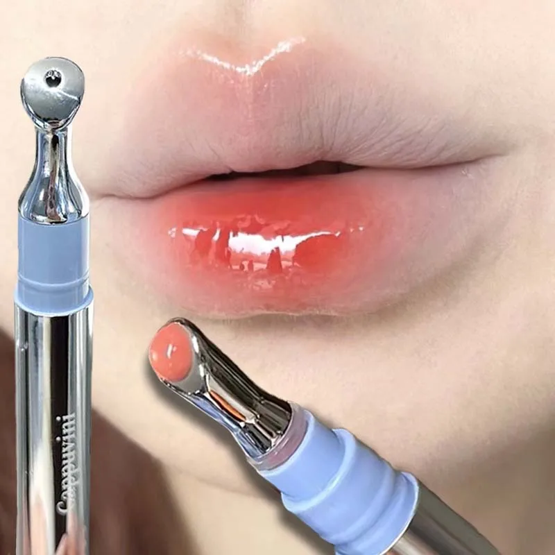 

Mirror Serum Lip Gloss Glaze Metal Brush Head Glassy Water Light Lip Tint Oil Plumping Lipstick Moisturizing Non-sticky Makeup