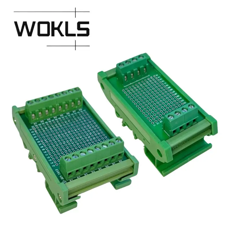 DIN Rail Mount Protoboard Terminal Block, 2.54mm Pitch PCB Universal Experiment Circuit Board, Multiple Options Available