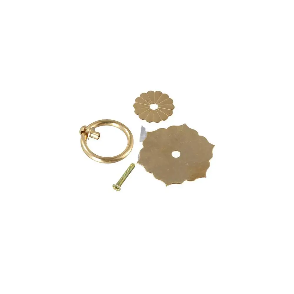 Bronze Brass Back Plate Cabinet Hardware Door Drawer Drop Ring Cupboard Handle Door Pulls Drawer Knobs Furniture Decor
