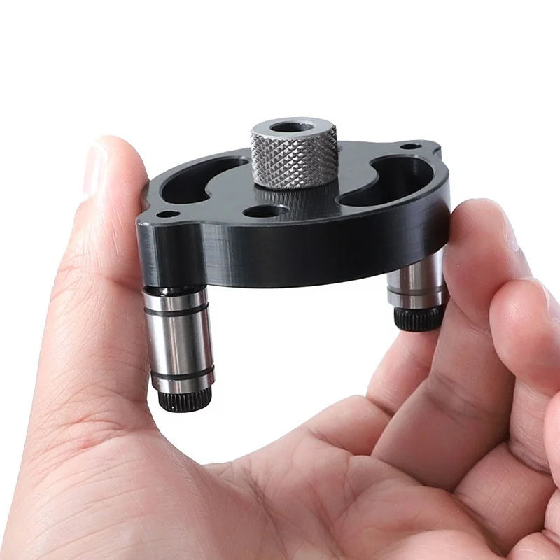 Self Centering Doweling Jig, Self Center Dowel Jig Handheld Drill Guide for Straight Holes Wood Panel Hole Puncher Locator Tool