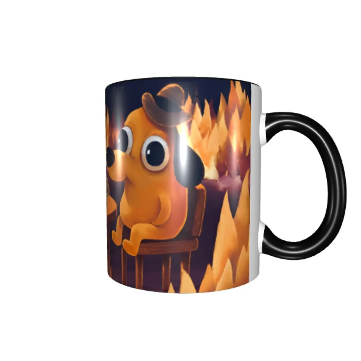 Customized I Am Fine Everything Is Fine Mugs Cute Cartoon Dog Coffee Ceramic Mug Creative Gift