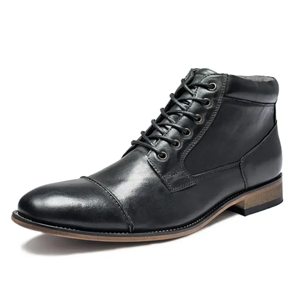 Botas clásicas de cuero genuino para hombre, zapatos informales de alta calidad, botines Chukka a la moda, talla 40-50, Otoño e Invierno