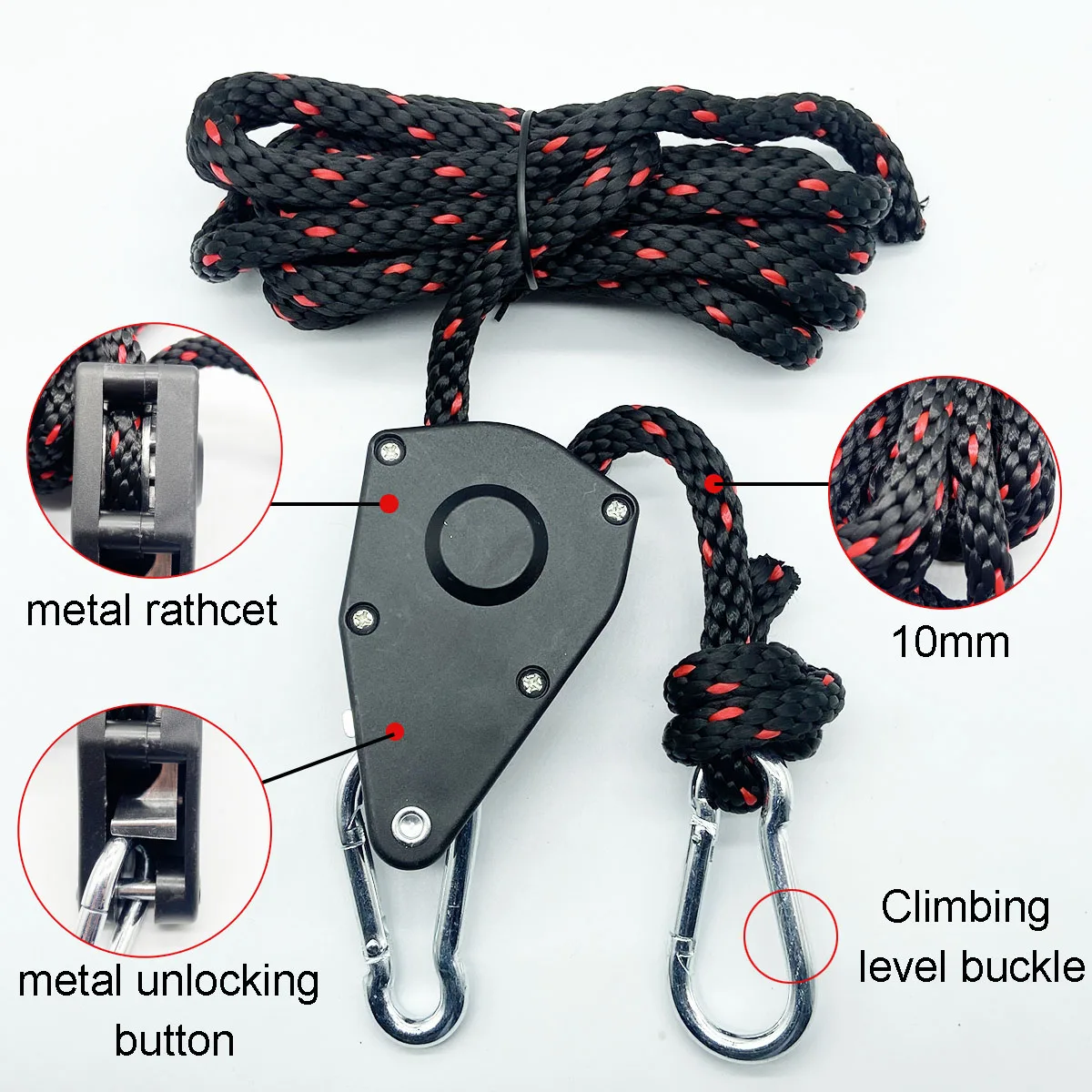 ماكس 100 كجم 3/8 10 مللي متر التخييم خيمة حبل بكرة راتشيت قوارب الكاياك قارب القوس ستيرن التعادل أسفل حبل الثقيلة قابل للتعديل حبل شماعات #3