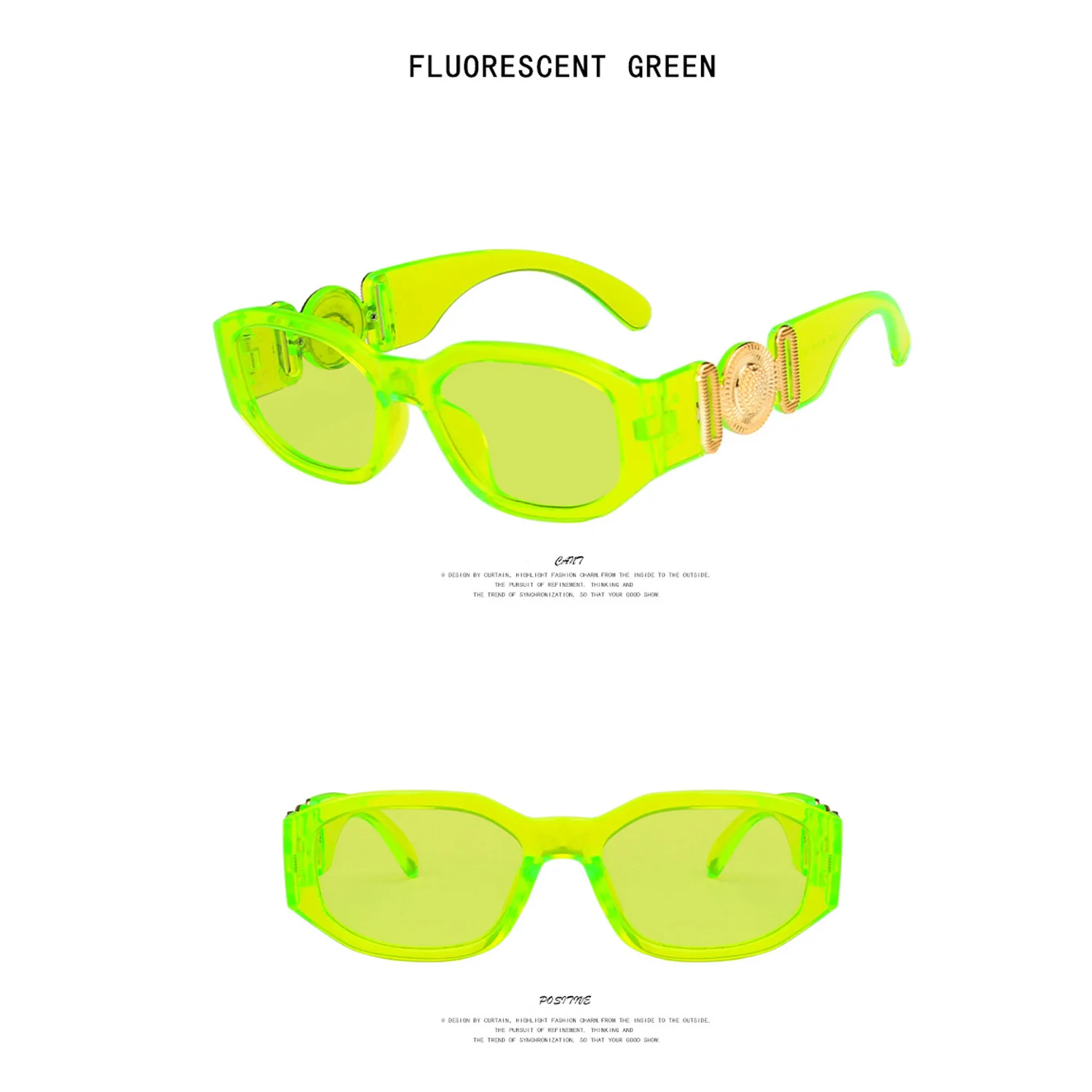 Kleine Polygon Quadratische Schwarze Sonnenbrille für Frauen Mode Marke Gradient Ins Heiße Sonnenbrille Männer Hip Hop Brillen UV400 – Detail 10