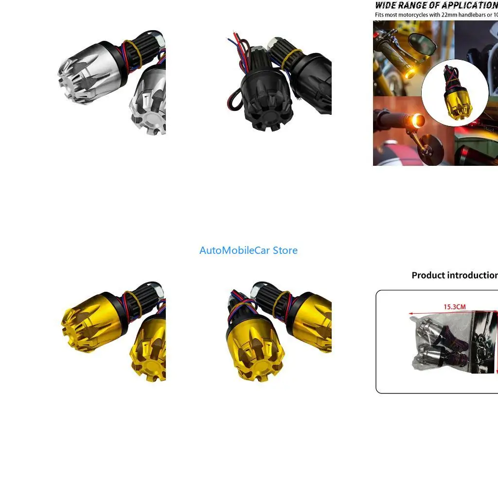 G8TE Motorcycle Handlebar End with LED Lights Modification Lighting Modes Quick Installation Metal Plastic Bike Accessories