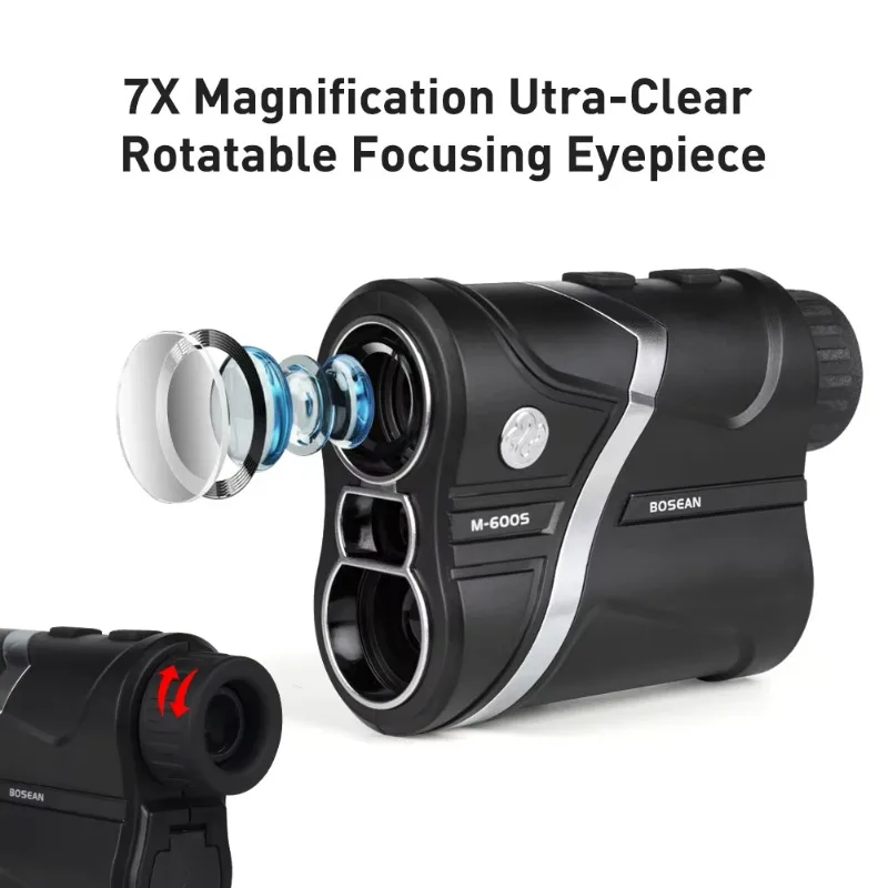 M-600s Golf Laser Rangefinder Slope Distance Meter 7X Magnification Digital Hunting Outdoor Telescope Handheld IP54 600YD