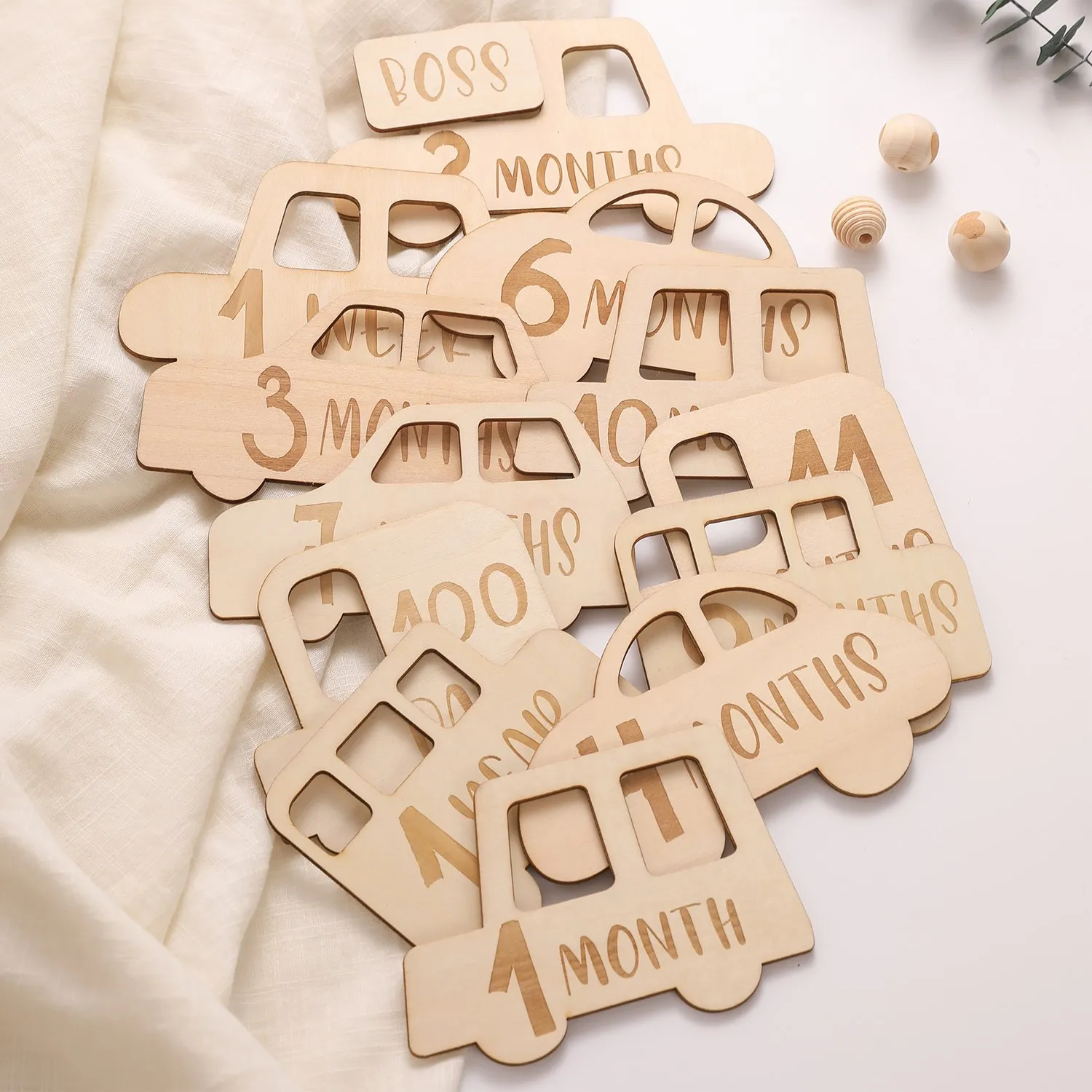 Wooden Monthly Milestone Baby Milestone Cards Cards Pregnancy Markers Newborn Photography Props