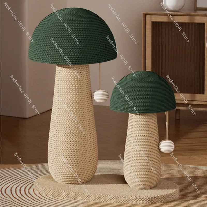 Natural Sisal Cat Scratcher Mushroom Post Durable No-Shedding Scratching Toy Indoor Pet Furniture For Cats Kitten