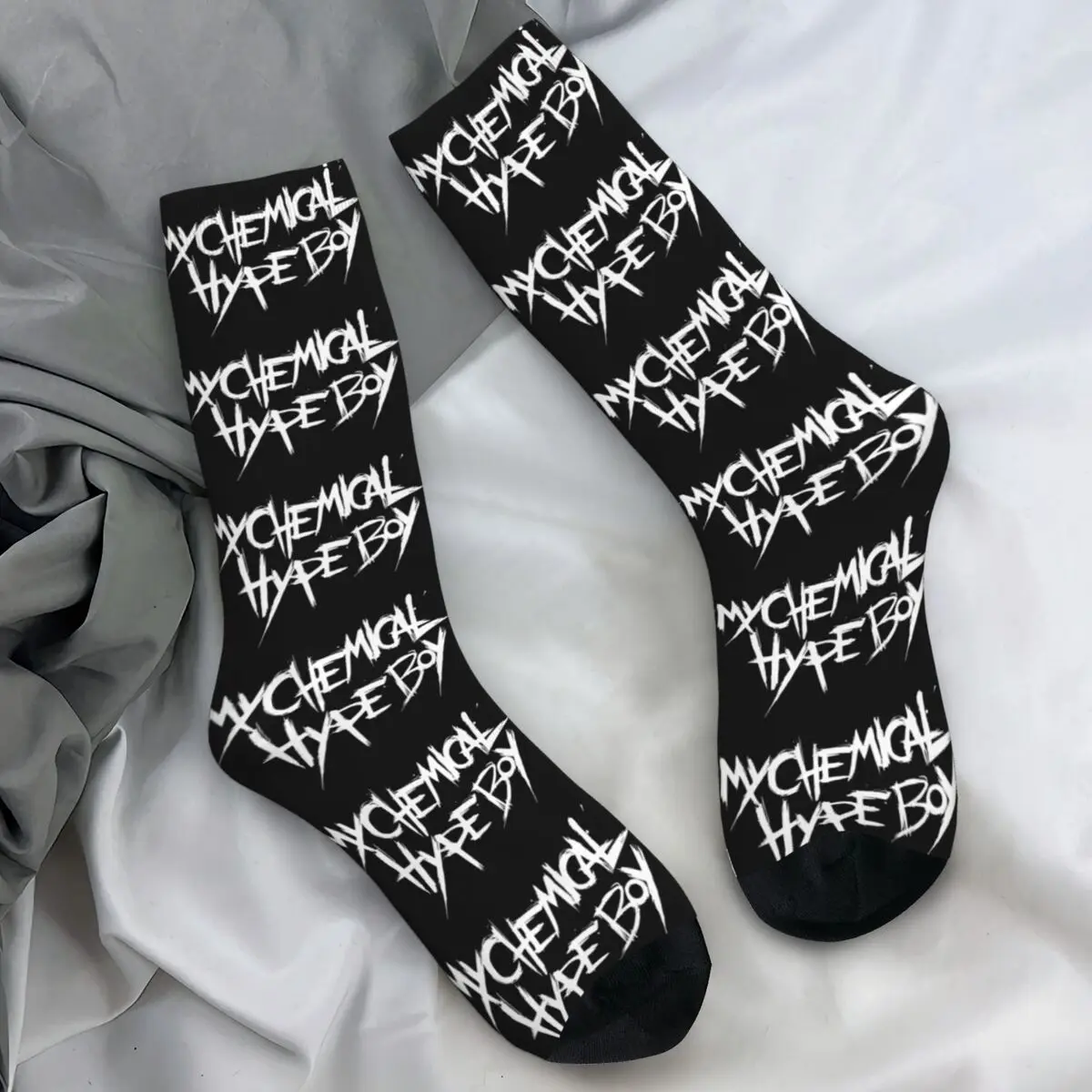 My Chemical Romance Ski Vintage Punk Rock Band Stockings Pattern Harajuku Socks Winter Non Skid Socks Women Men Climbing Socks