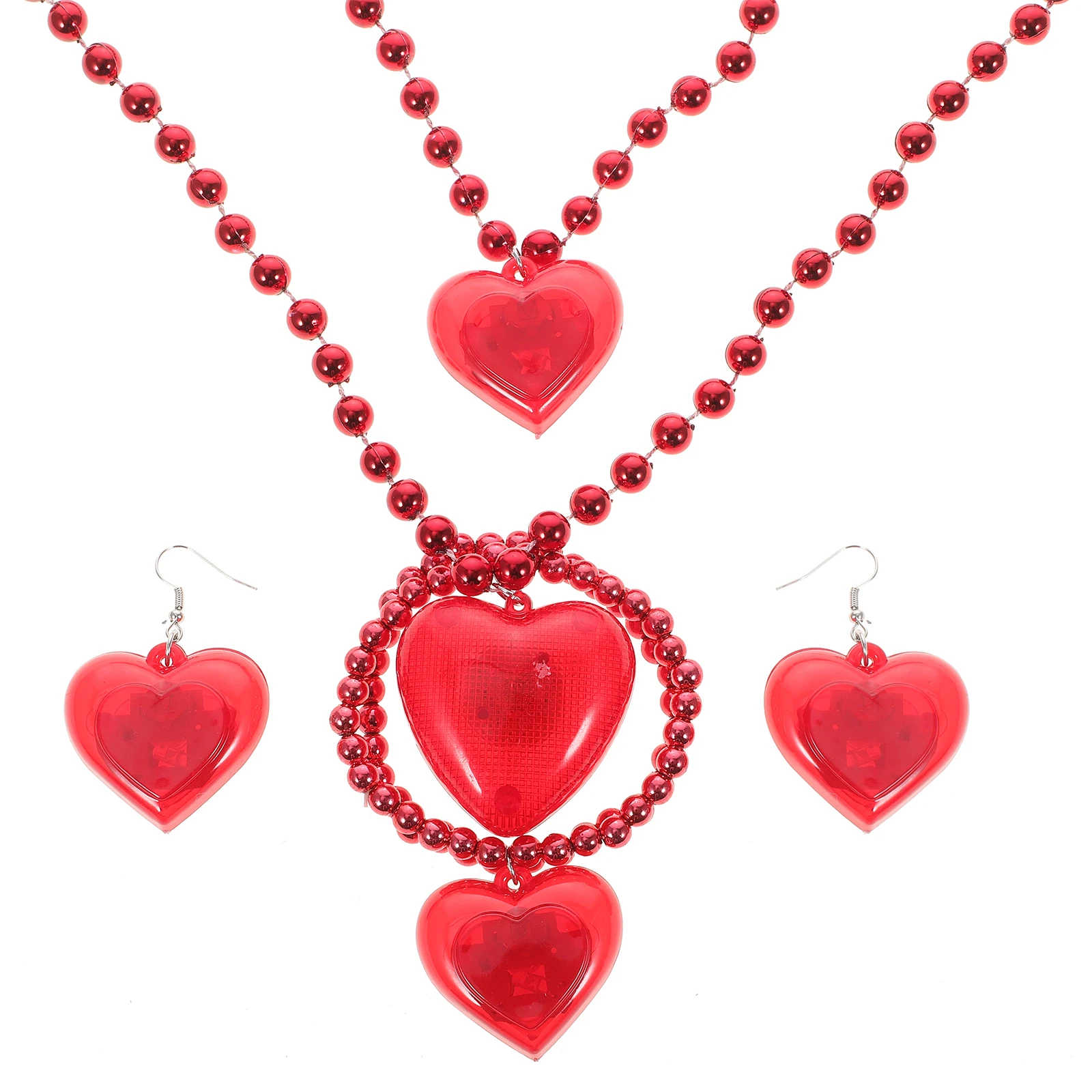 

1Set Heart Shaped Light Necklace Set Glowing Valentine's Day Party Favors LED Jewelry for Men Women Teens Kids Birthday