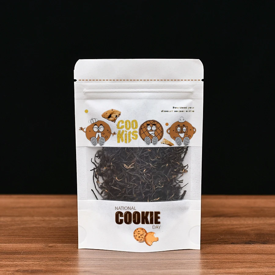 White Cookies Custom Best-Selling Kraft Paper Frosted Window Waterproof Bag Candy Nut Powder Bag