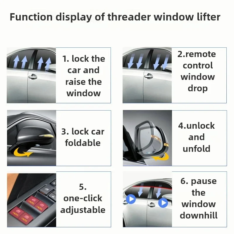 for Toyota Fortuner Hilux Automatic Window Regulator HILUX AccessorieIntelligent Window Closer Mirror Folding Glass Lift Module