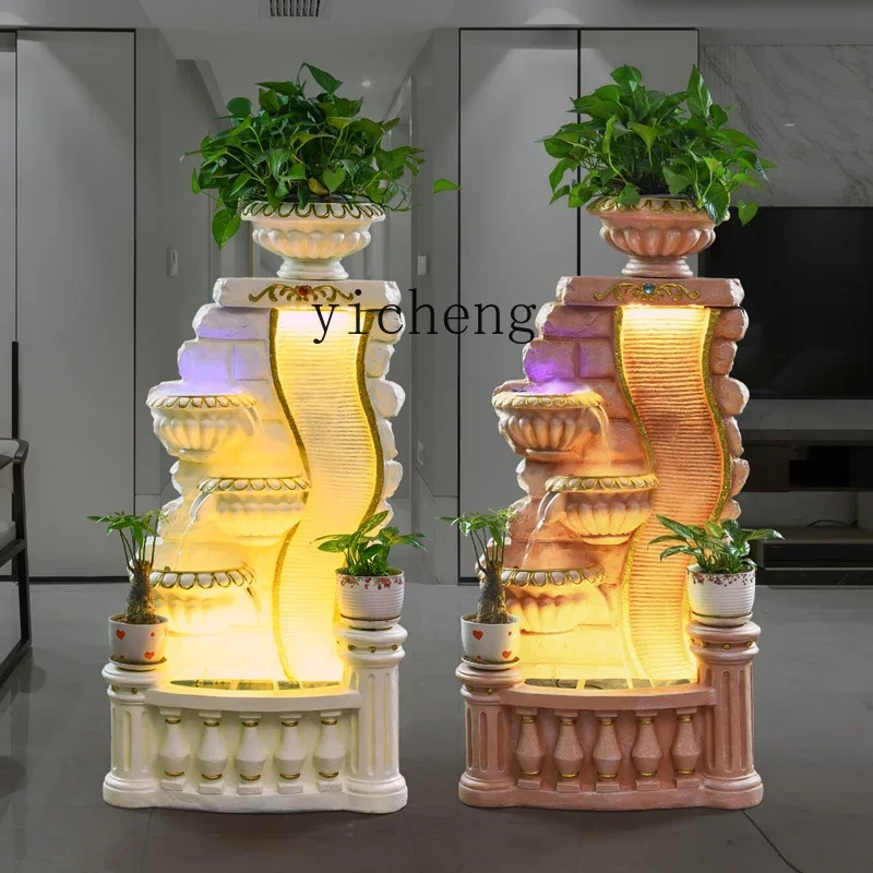 

Z1 living room large floor ornament European decoration water generation wealth landscape water curtain fountain