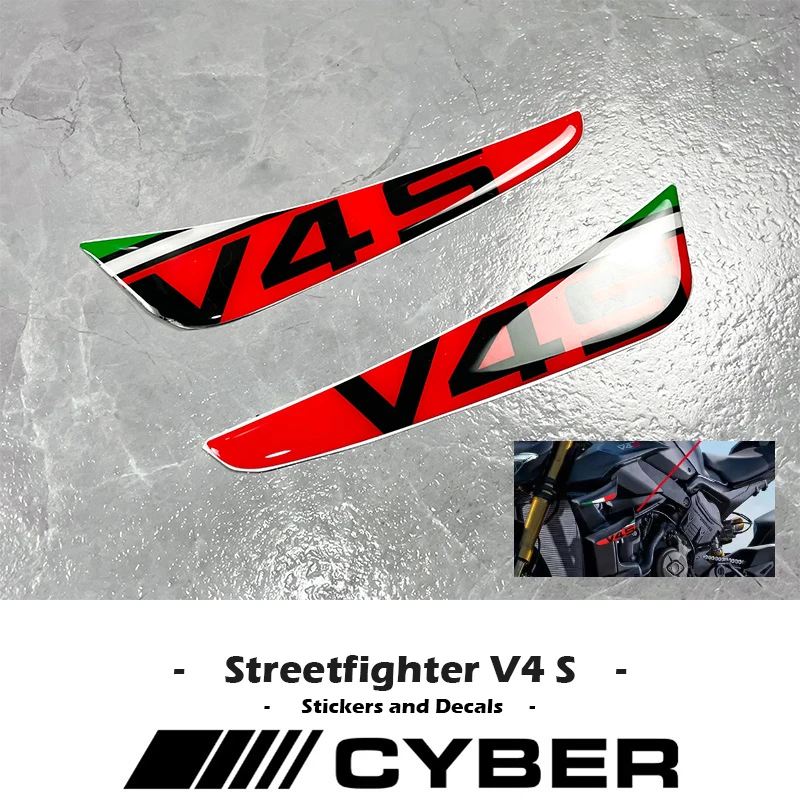 

For Ducati Streetfighter V4 V4S New Italian Three-color 3D Stickers Flags Italian 3D Case Sticker Decal