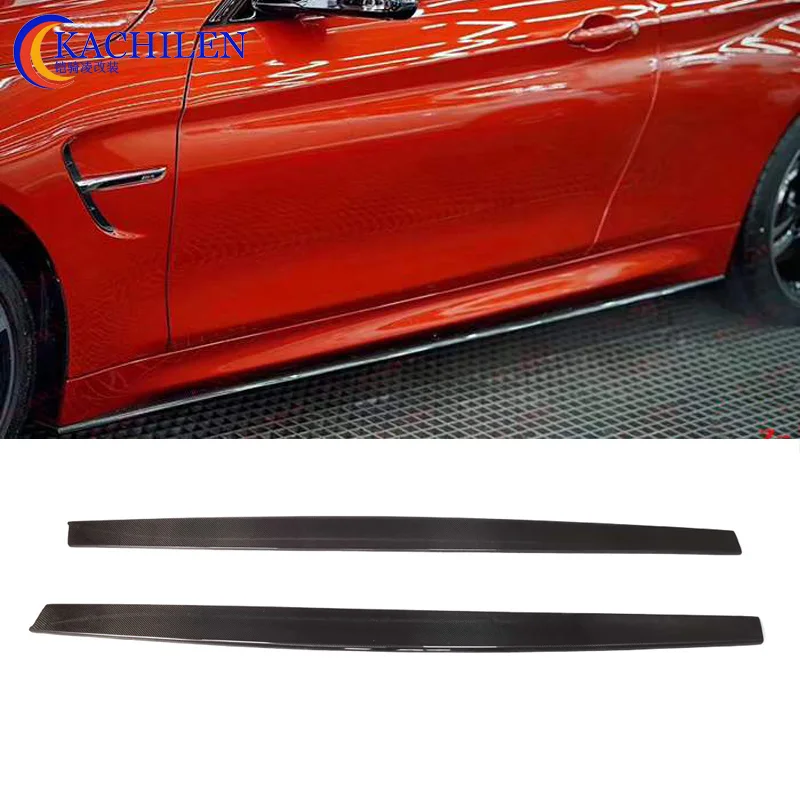 F80 F82 3D Style Carbon Fiber Side Skirt Body Kits For BMW M3 M4