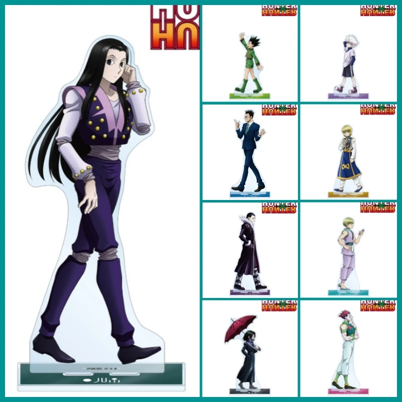Game Killua Hyskoa Syarnorke Gon Kurapika Reorio Acrylic Stand Doll Full-time Hunter Anime Figure Model Plate Cosplay Toy Gift