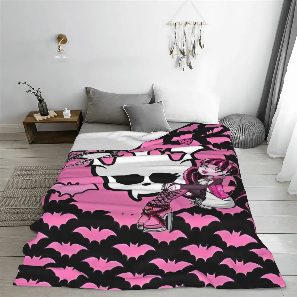 Cartoon Monster High Dolls Flannel Blanket Awesome Throw Blankets for Home 150*125cm Plush Thin Quilt