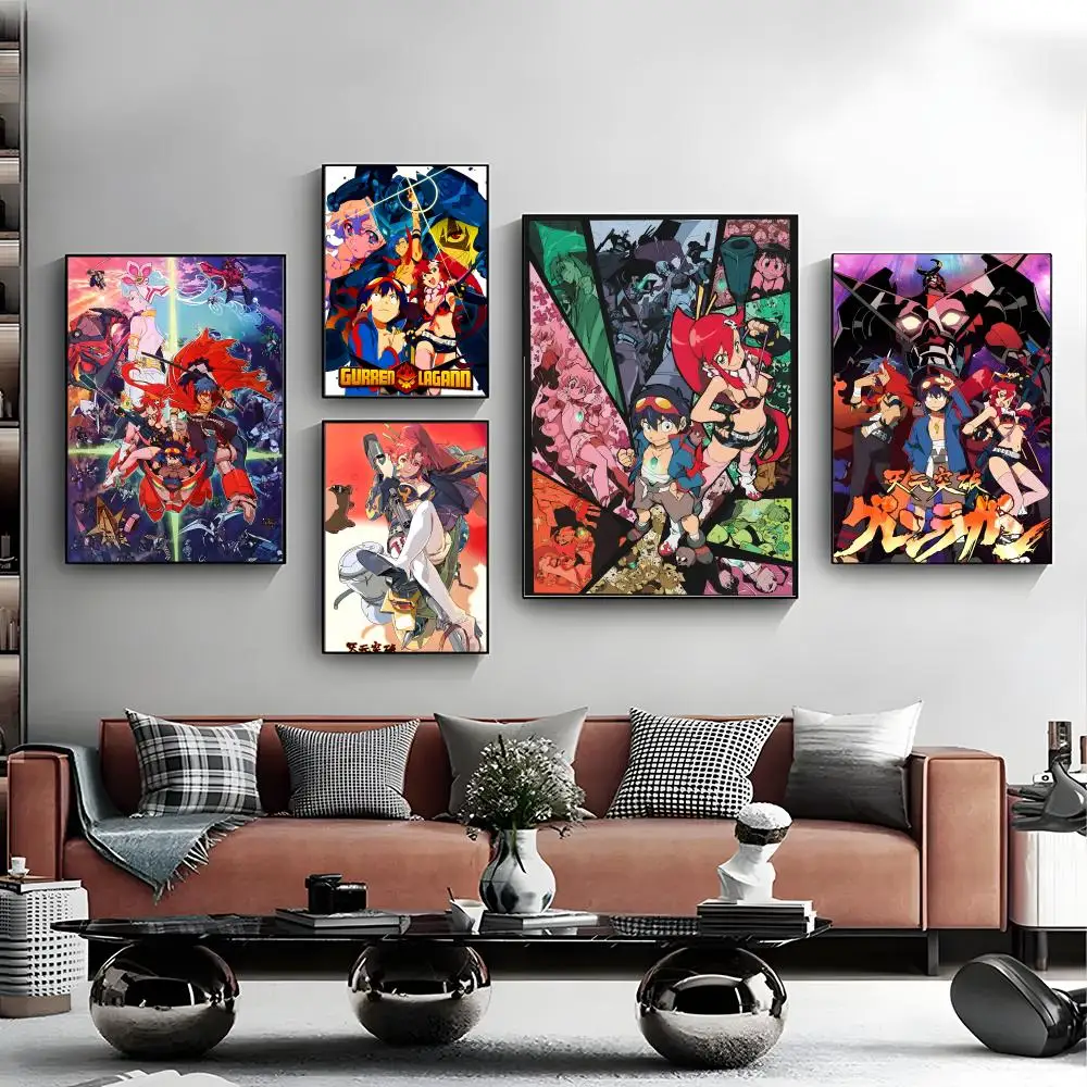 Mecha Anime Classic Gurren Lagann Poster Canvas Wall Art Print Poster Decorative Mural Home Decor Gift Unframed